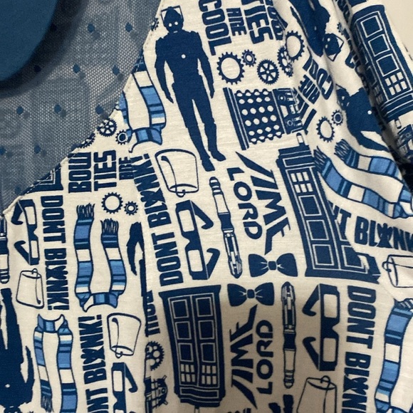 TORRID BBC DR.WHO WO SIZE 2(2X)DRESS BLUE PETER PAN COLLAR SHEER INSET BUTTONS - Picture 4 of 12